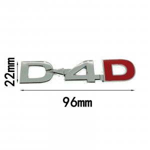 Badge D4D Métal Stickers Noir Argent 22x96 mm Autocollant Tuning Vouit
